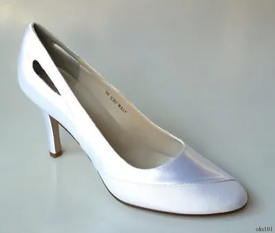 Michaelangelo White Satin Shoes Wedding Bridal Pumps 'Molly' - Classy • $54.99