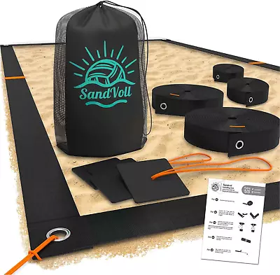 Beach Volleyball Lines For Sand - Portable 2 Inch Boundary Lines Set For Outdoor • $68.99