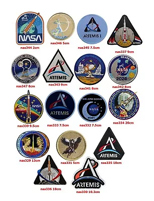 Artemis Nasa Mission Space Patches Embroidered Badges Sew On/Iron On • £1.99