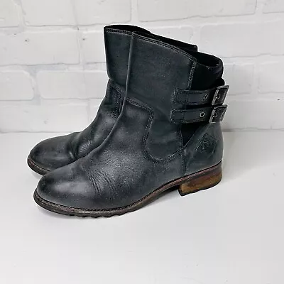 The Original Muck Leather Boot Company Charcoal Black Size 9 Verona Combat Boots • $59.87