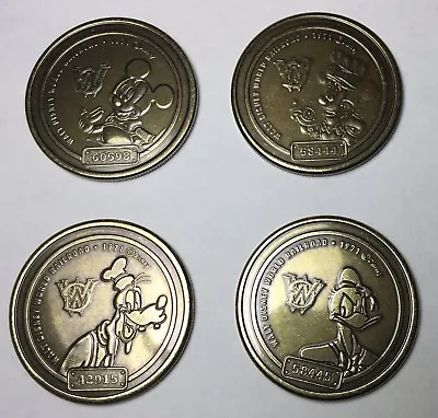Walt Disney World WDW Railroad 4 Medallion Coin Set Mickey Minnie - NEW Feb 2023 • $36.49