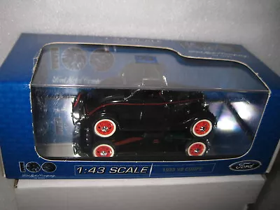 1./43 Classic 1933 Ford V8 Coupe Black 100 Years Of Ford  #43540 Old Shop Stock • $59.99