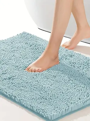 Chenille Bathroom Mats With Non-Slip Backing Machine Washable Durable Bath Rugs • $7.88