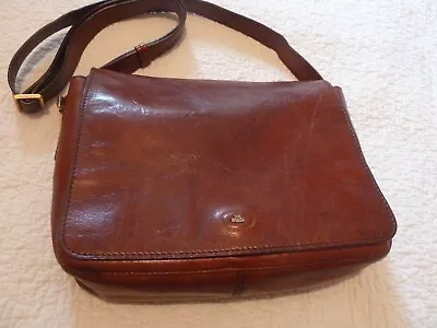 £65 • Buy The Bridge Leather Bag Brown Large Crossbody Briefcase Messenger Bag 13x 10x4 