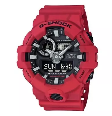 Casio G-Shock Red Analogue/Digital Mens Sports Watch GA700-4A GA-700-4ADR • $142.40