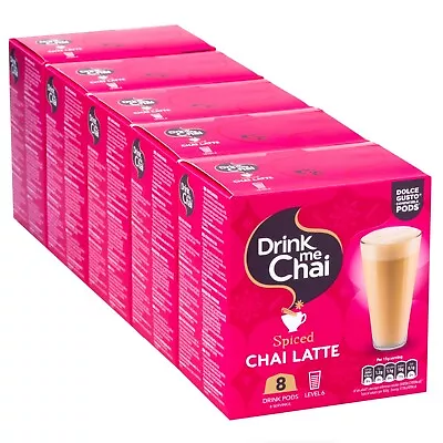 Drink Me Chai Spiced Chai Latte Dolce Gusto Compatible* 40 Pods (5 X 8 Pods) • £14.99