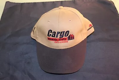 Hat Novelty Graphic Baseball Cap Cargo Heavy Duty Hat Tan & Blue Adjustable NOS • $13.89