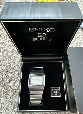 Vintage Seiko Quartz Lc M154-4019 Year Month Digital Mens Watch And Box • $149.99