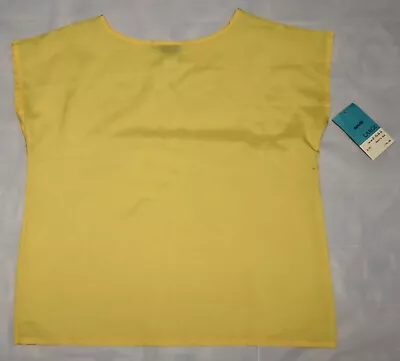 Vintage ASHLEY HALL Semi Sheer Yellow Blouse Size L (NWT) USA • $9.99