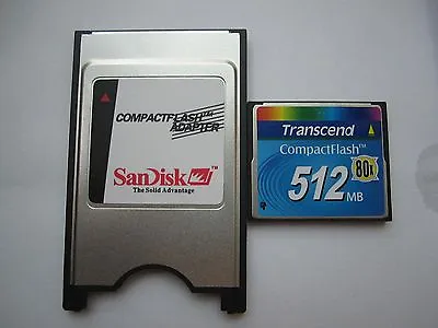 Transcend 512MB 80X Compact Flash +ATA PC Card PCMCIA Adapter JANOME Machines • $6