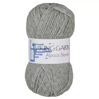 Viking Garn Alpaca Storm DK Yarn 50g 40% Alpaca 40% Merino Wool 20% Nylon Grey • £3.60