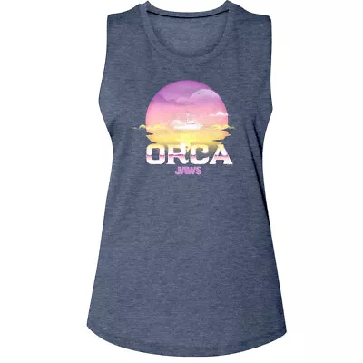 Jaws Orca Sunset Bliss Women's Tank Top Boat Shark Attack Movie Merch Ocean • $41.87