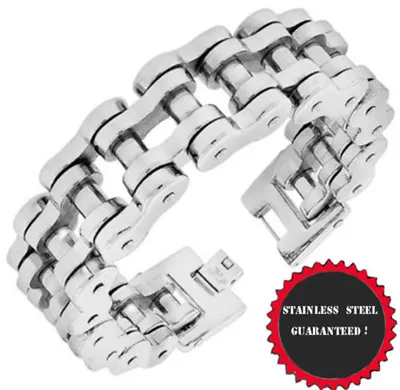 Heavy Motorcycle 8'' 9 10'' Stainless Steel Bike Biker Chain Silver Bracelet  • $26.99