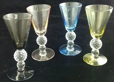 Morgantown Golf Ball Optic Group Of 4 Sherry Glasses Assorted Colors • $48.88