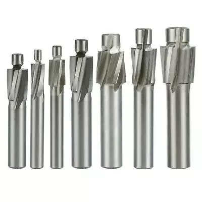 1/5/7PCS M3-M16 HSS Counterbore End Mill 4Flute Pilot Slotting Tool For Milling • £46.56