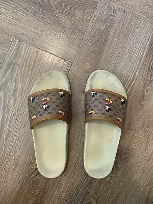 Gucci X Disney GG Supreme Mickey Mouse Slides Sandals (Size 39) • $450