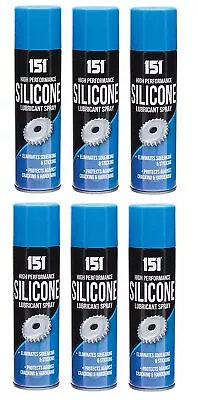 £10.73 • Buy 6 X 151 Silicone Lubricant Spray Eliminates Squeaking Sticking 200ml