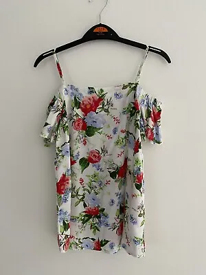 Girls Rose Floral White Off The Shoulder Top Age 11 Years Miss Evie • £2