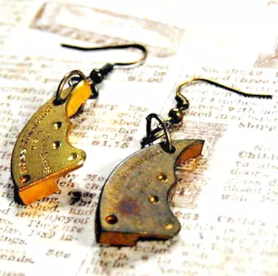 Earrings Jewelry Vintage Bronze Pocket Watch Parts Steampunk Upcycled Fashion • $12.50