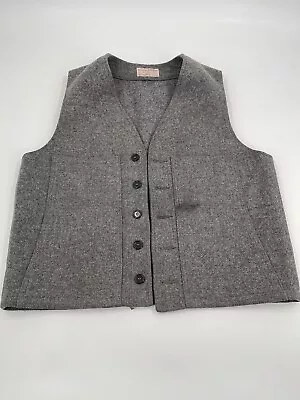 Vintage Filson Mens Virgin Wool Cruiser Vest Gray Button Front Size Large/XL • $69.95