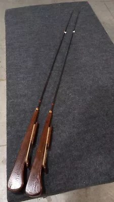 Pair Vintage Line Through Ice Fishing Rods 43in Cabin Decor • $60