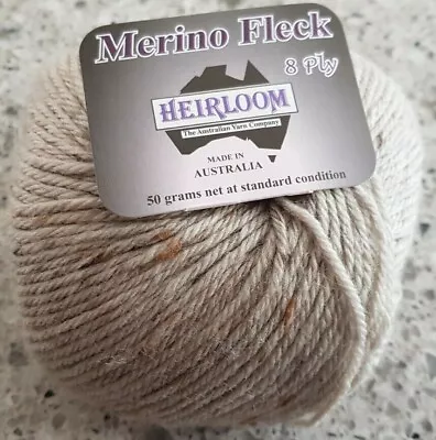 Heirloom Merino Magic Fleck 8 Ply #562 Bone 100% Wool  • $6.45