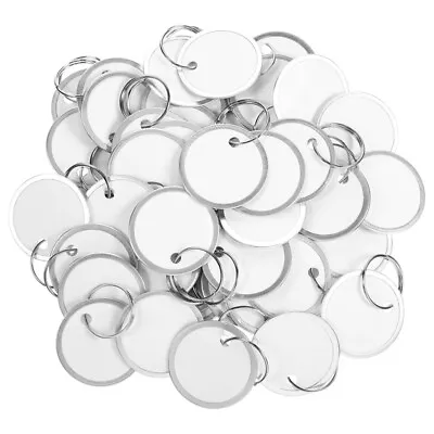 Metal Rim Tags Key Tags Round Tags With Metal Rings For Car And Door (50Pcs) I2H • $8.58