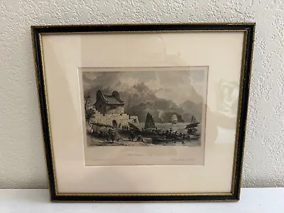 Antique T. Allom Fort Victoria Kowloon Kow Loon China Colored Engraving Print • $115