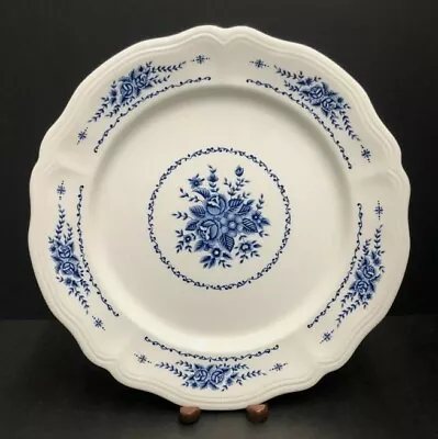 Mayhill Federalist Ironstone 12 3/8  Chop Plate White Blue Floral Scalloped • $34.94