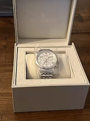 NEW Michele Silver Sporty Sport Sail Diamond Chronograph Watch MWW01C000141 NIB • $1300