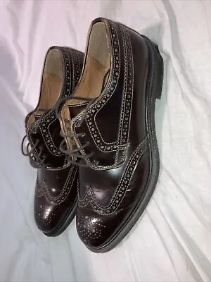 Stafford Vintage Brown Wingtip Dress Lace Up Pebbled Oxfords USA Men's US 9 M • $20