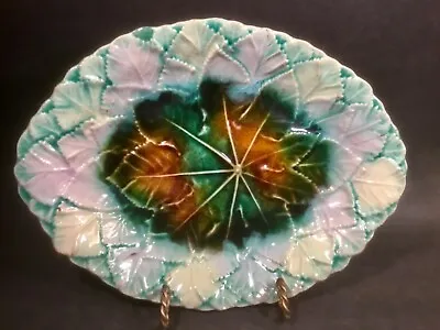 Antique Majolica Begonia Leaf Platter • $50