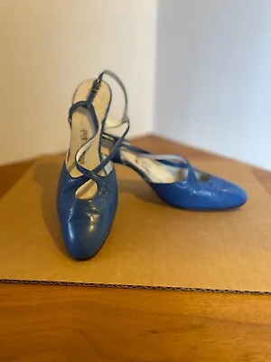 Vintage Chaussure Pinet Exclusively For Bill Pinner Footwear Blue Pumps Size 5.5 • $27