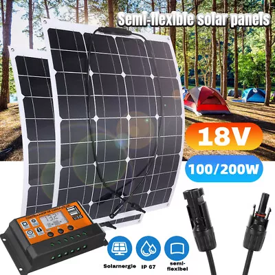 200W Watt Flexible 18V Mono Solar Panel Home RV Rooftop Camping Off-Grid Power • $31.99