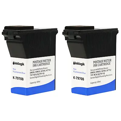 £9.95 • Buy Pitney Bowes Dm50 Dm55 Dm60 K700 Compatible Franking Ink Cartridge Blue - 2 Pack