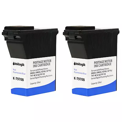 £9.95 • Buy Pitney Bowes Dm50 Dm55 Dm60 K700 Compatible Franking Ink Cartridge Blue - 2 Pack