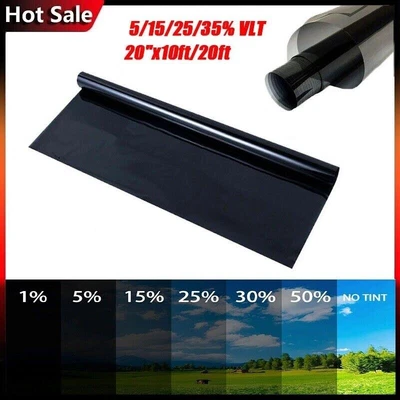$15.69 • Buy Window Tint Film 5/15/25/35% VLT Black Roll 20 X10ft/20ft Car Auto House Home