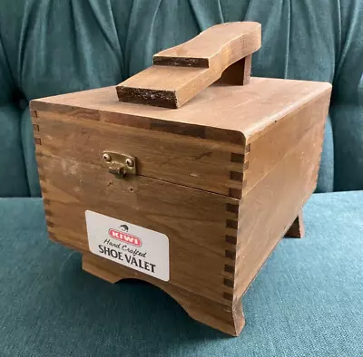 Vintage Kiwi Hand-Crafted Shoe Valet Shoe Shine Wooden Box Dove-tail Clean Int • $14.99