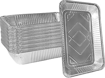 Disposable Half Size Aluminum Steam Table Deep Pans Oblong Bake Foil Tins 20pcs • $25.95