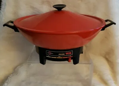 Vintage West Bend Nonstick Red 14  Electric Wok Red • $24.99