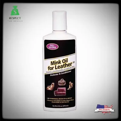 8oz Mink Oil Leather Protector For Shoes Sofas Chairs Car Seats Purses • $6.58