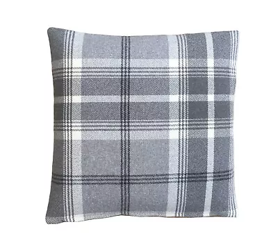 Balmoral Dove Grey Tartan Check Tweed Decorative Scatter Cushion Cover • £10.79