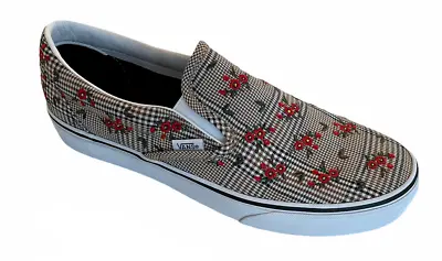 Vans Women's Size 10.5 Classic Slip On [Glen Plaid Floral] Canvas Shoes New Fast • $30.99