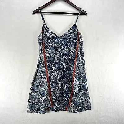 Mimi Chica Dress Womens Small Blue Floral Mini 3/4 Slip Boho Babydoll Casual • $9.80