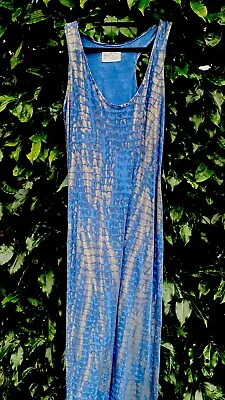 A Postcard From Brighton Maxi Dress Racer Back . S 1. S 10. Small. Blue Gold. • £5.50