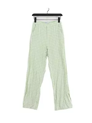 Bershka Women's Suit Trousers UK 10 Green Viscose With Linen Dress Pants • £8