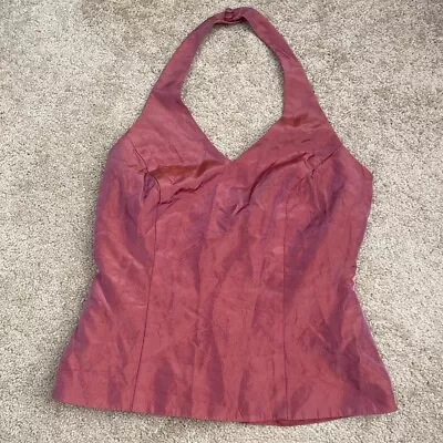 Vintage 90s David’s Bridal Halter Top Size 6 Pink Made In USA Womens • $18