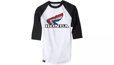 NEW FACTORY EFFEX Vintage Honda Baseball T-Shirt - White/Black-ADULT SIZES- ATV • $36.95