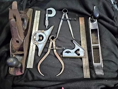 Antique Machinist Tools Lot Stanley Craftsman Planer Calipers Micrometer • $40