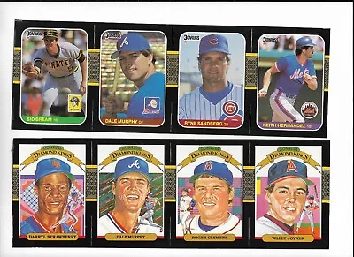 RARE (2) 1987 Donruss Uncut 4 Card Panels Ryne Sandberg Dale Murphy Murphy DK • $3.95